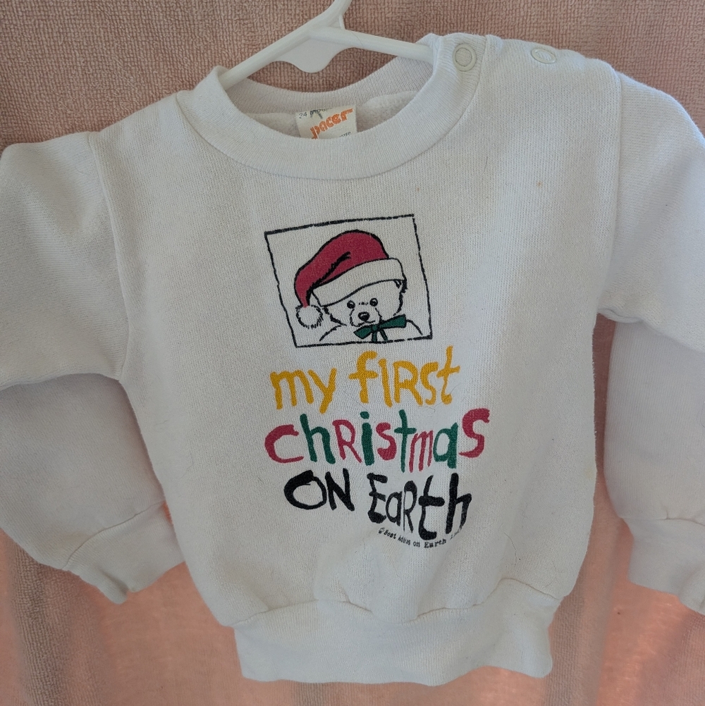 Kids White Christmas Bear Sweatshirt